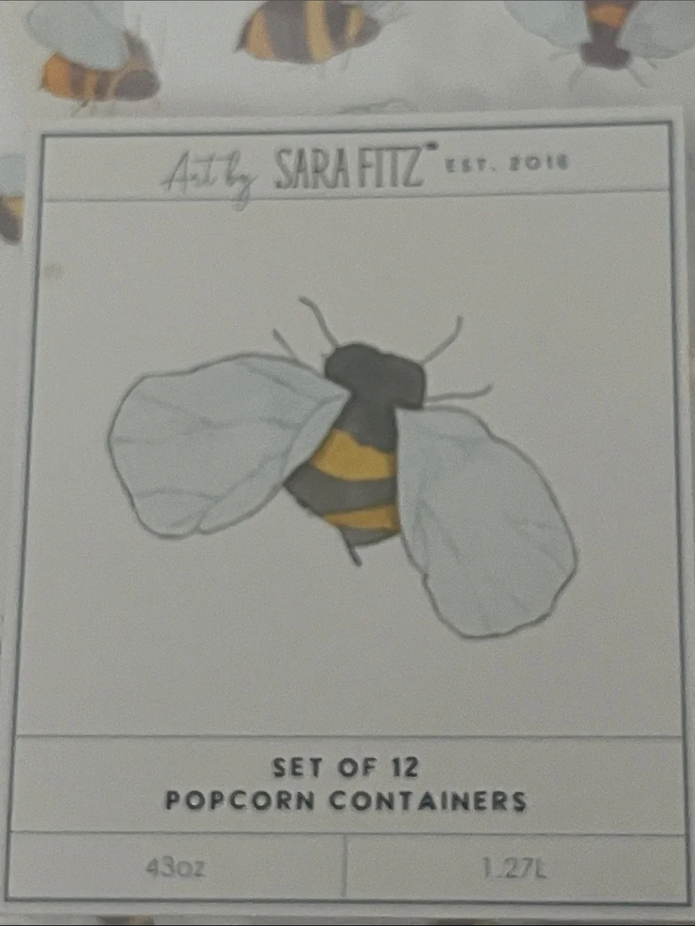 Sara Fitz Blue Bumblebee /Check Paper Party Goods